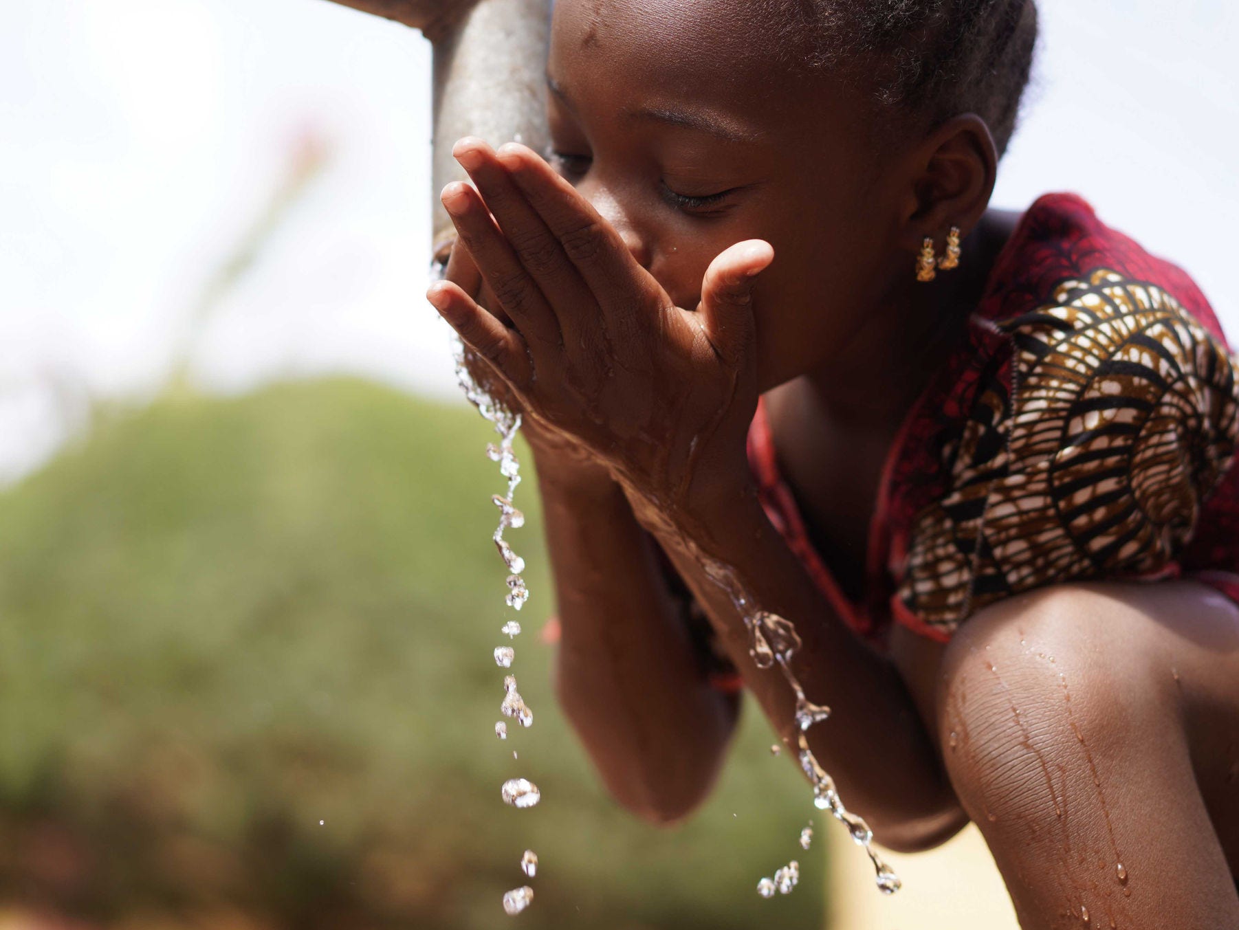 Child drinking water